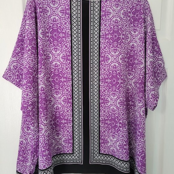 Croft & Barrow patterned S/S tunic top 1X - Picture 6 of 6